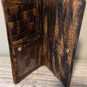 Brahmin Brown Croc-Embossed Wallet